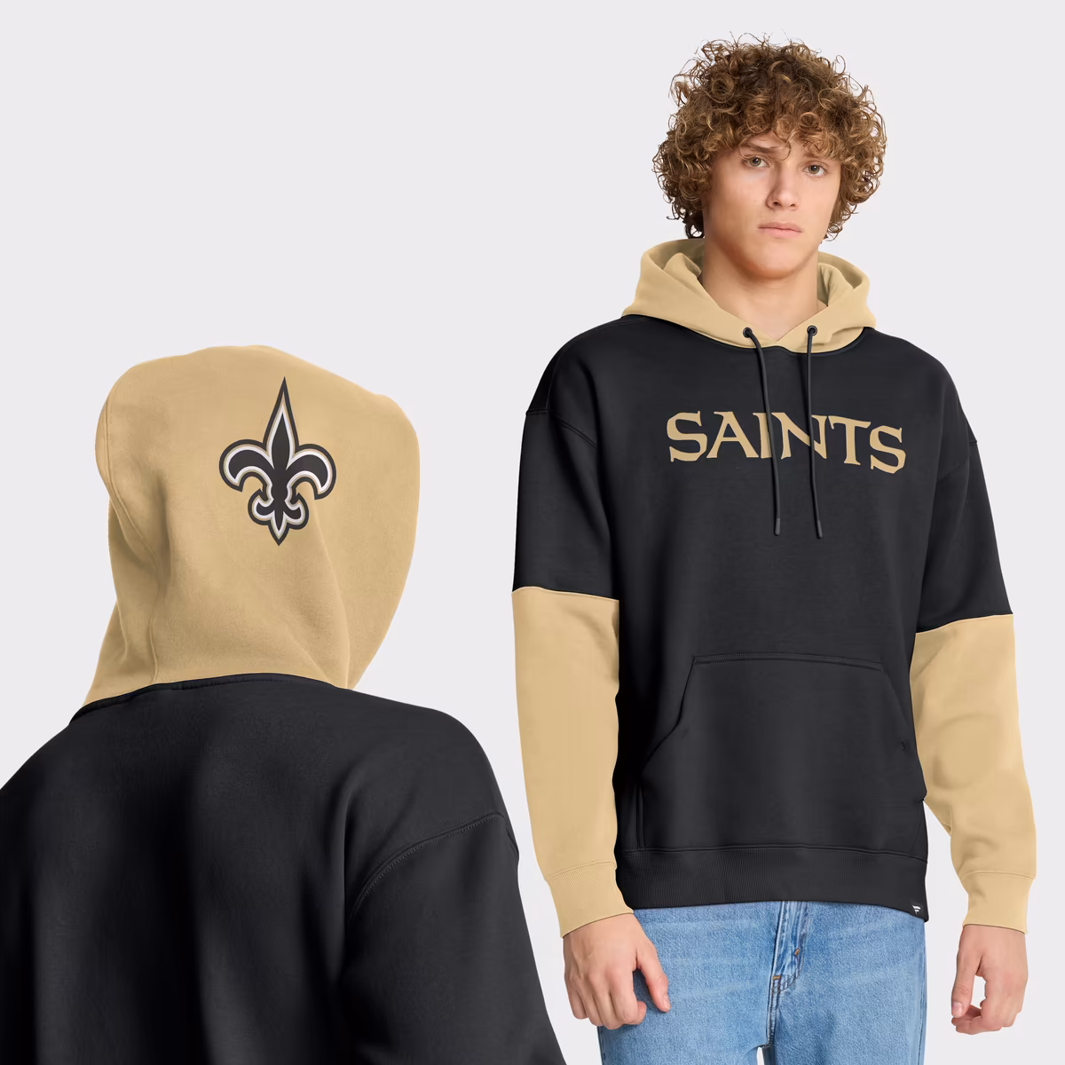 Men's Fanatics Black New Orleans Saints Helmet Pullover Hoodie 6 Men's Fanatics Black New Orleans Saints Helmet Pullover Hoodie