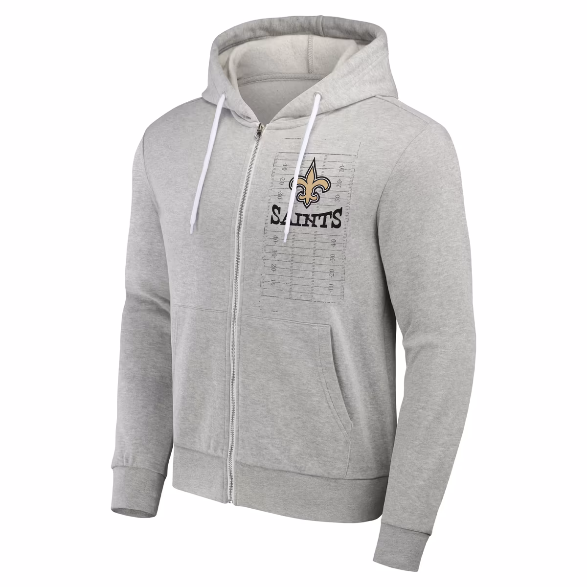 Men's NFL x Darius Rucker Collection by Fanatics Heather Gray New Orleans Saints Domestic Full-Zip Hoodie