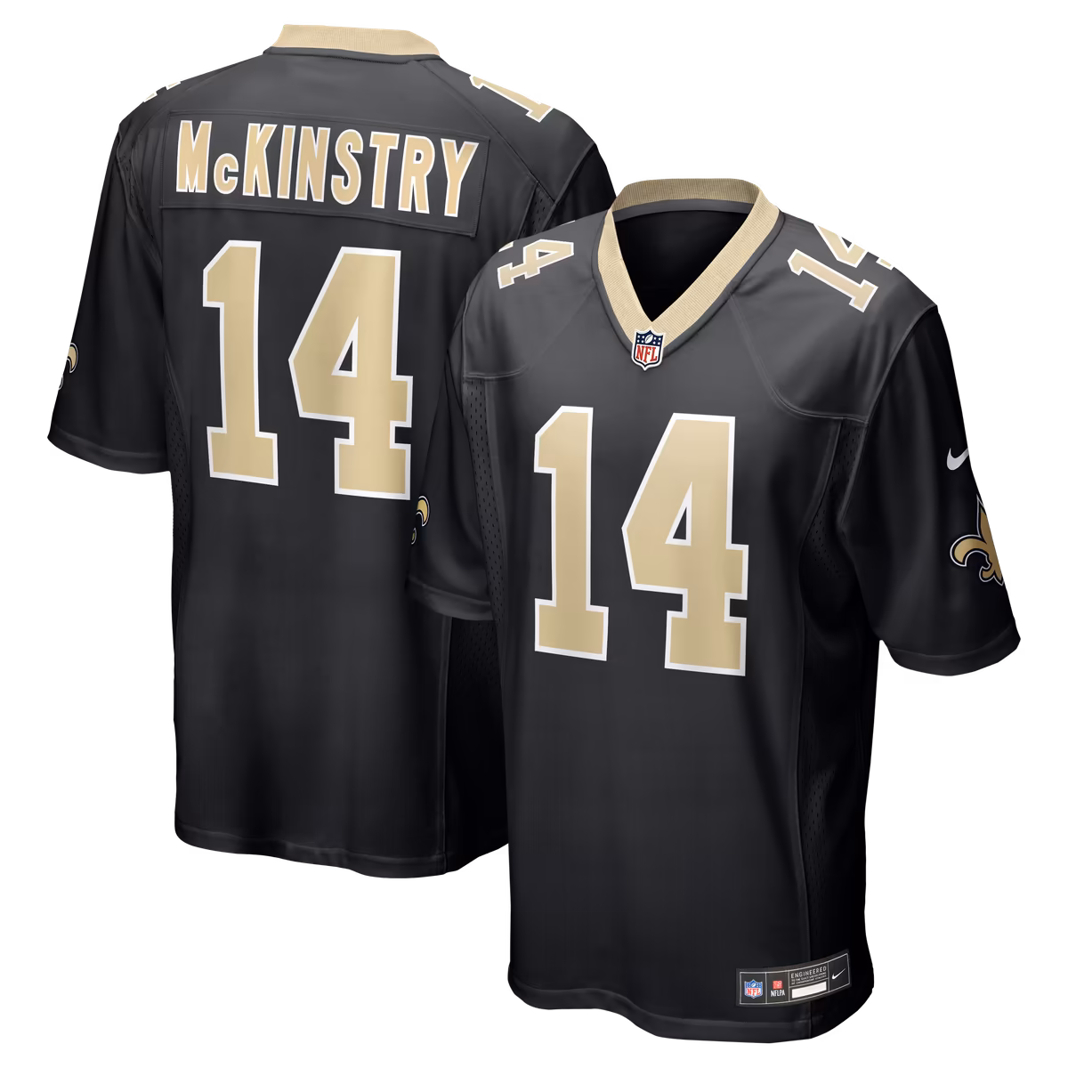 Men's Nike Ga'Quincy McKinstry Black New Orleans Saints Player Game Jersey 10 Men's Nike Ga'Quincy McKinstry Black New Orleans Saints Player Game Jersey
