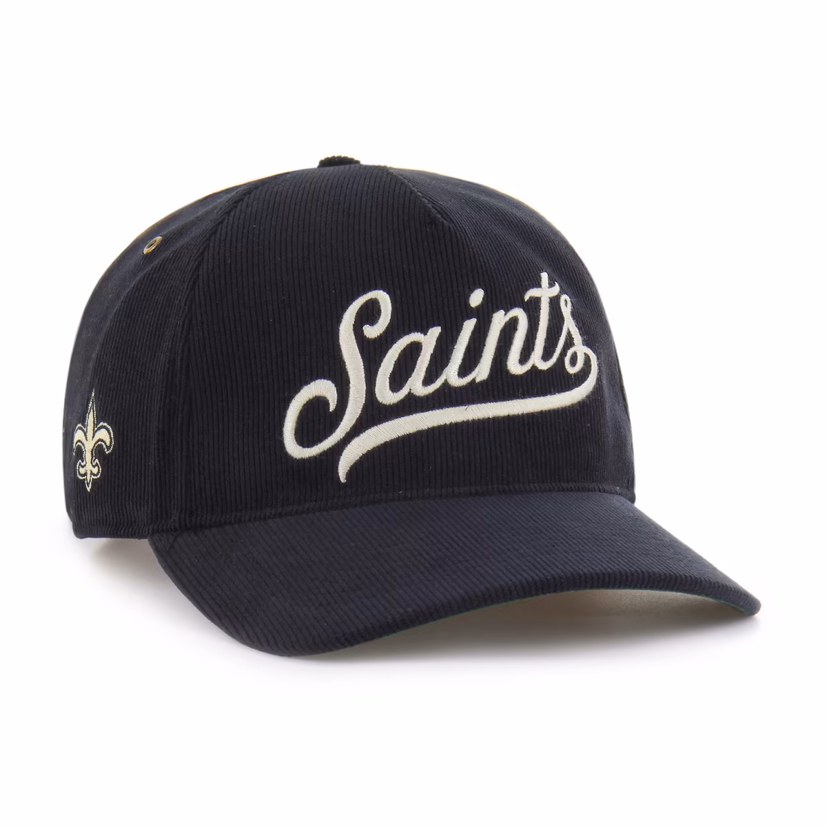 Men's '47  Black New Orleans Saints Golden Age Corduroy Hitch Adjustable Hat