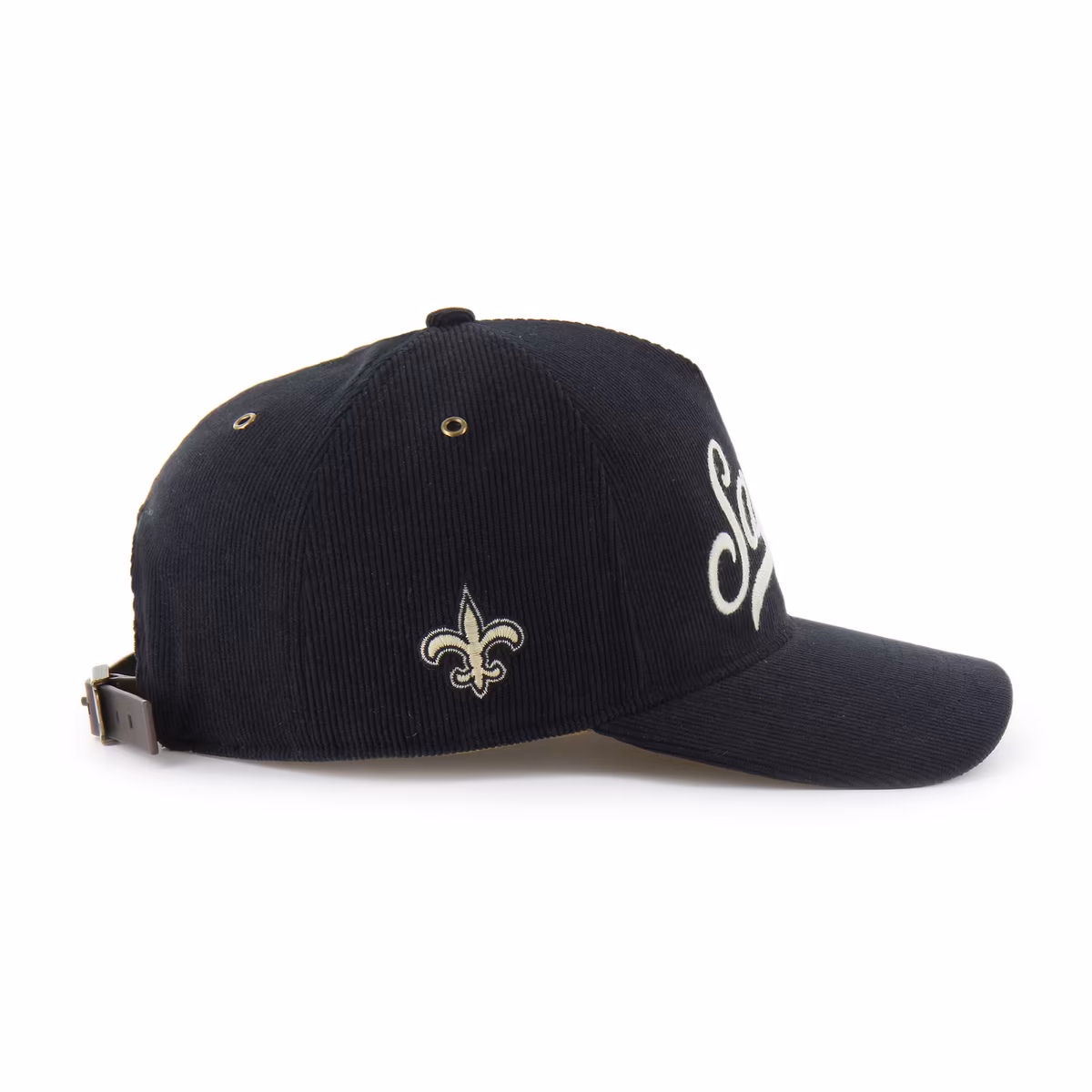Men's '47 Black New Orleans Saints Golden Age Corduroy Hitch Adjustable Hat 4 Men's '47 Black New Orleans Saints Golden Age Corduroy Hitch Adjustable Hat