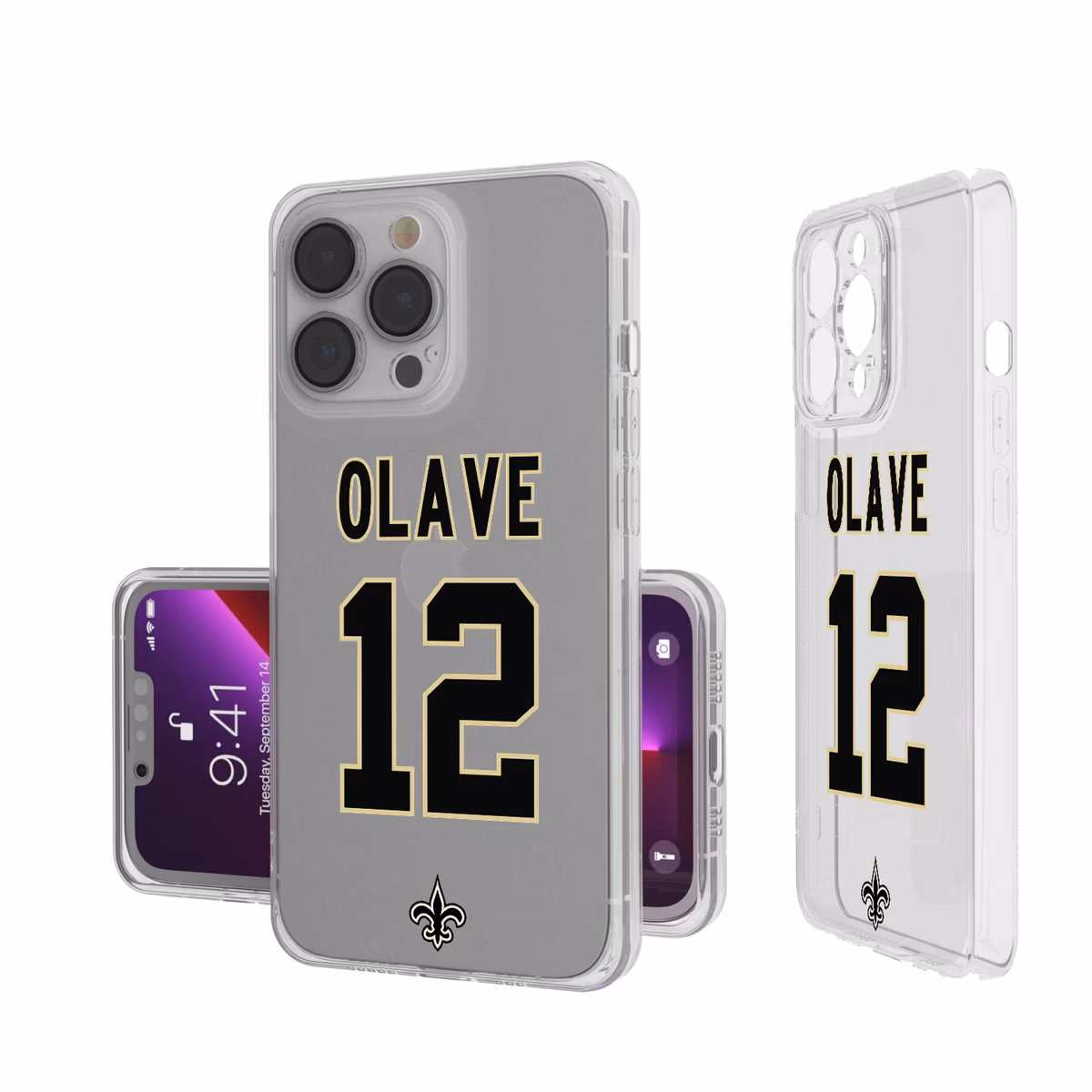 Keyscaper Chris Olave New Orleans Saints iPhone Clear Case 1 Keyscaper Chris Olave New Orleans Saints iPhone Clear Case