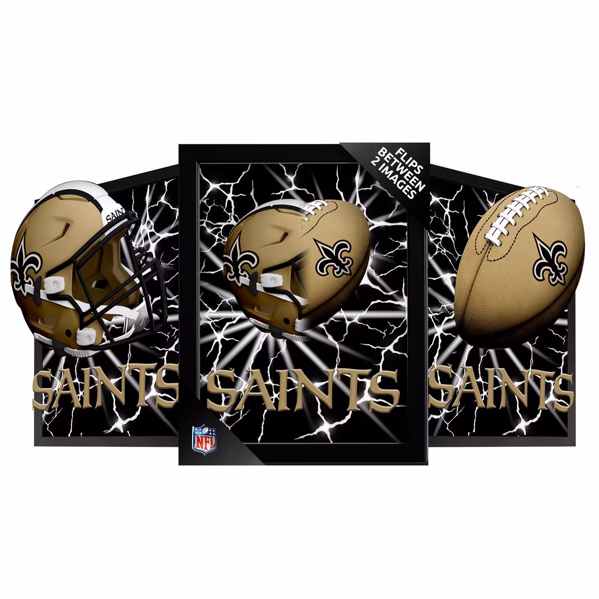 New Orleans Saints 14" x 18" Framed 3D Lenticular Art 14 New Orleans Saints 14" x 18" Framed 3D Lenticular Art