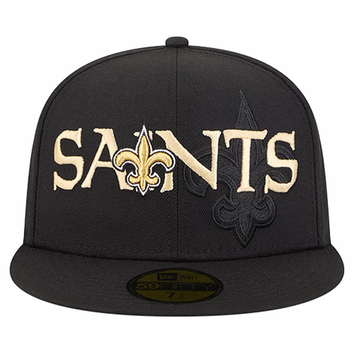 Men's New Era Black New Orleans Saints Overlap Wordmark 59FIFTY Fitted Hat 3 Men's New Era Black New Orleans Saints Overlap Wordmark 59FIFTY Fitted Hat