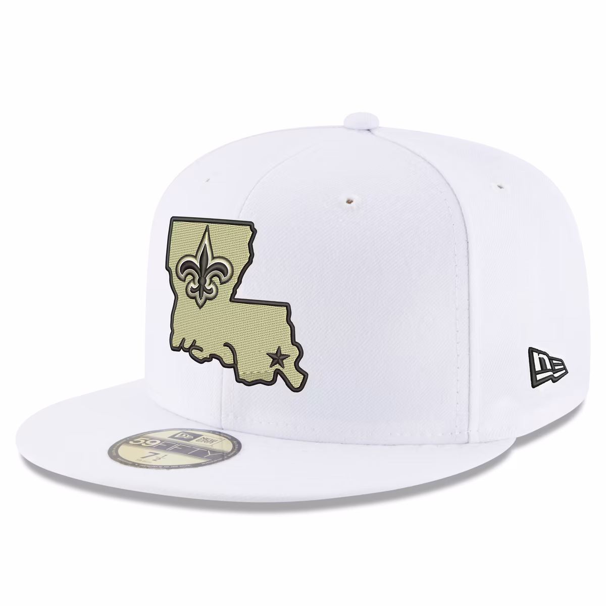 Men's New Era White New Orleans Saints Omaha Alternate Logo 59FIFTY Fitted Hat