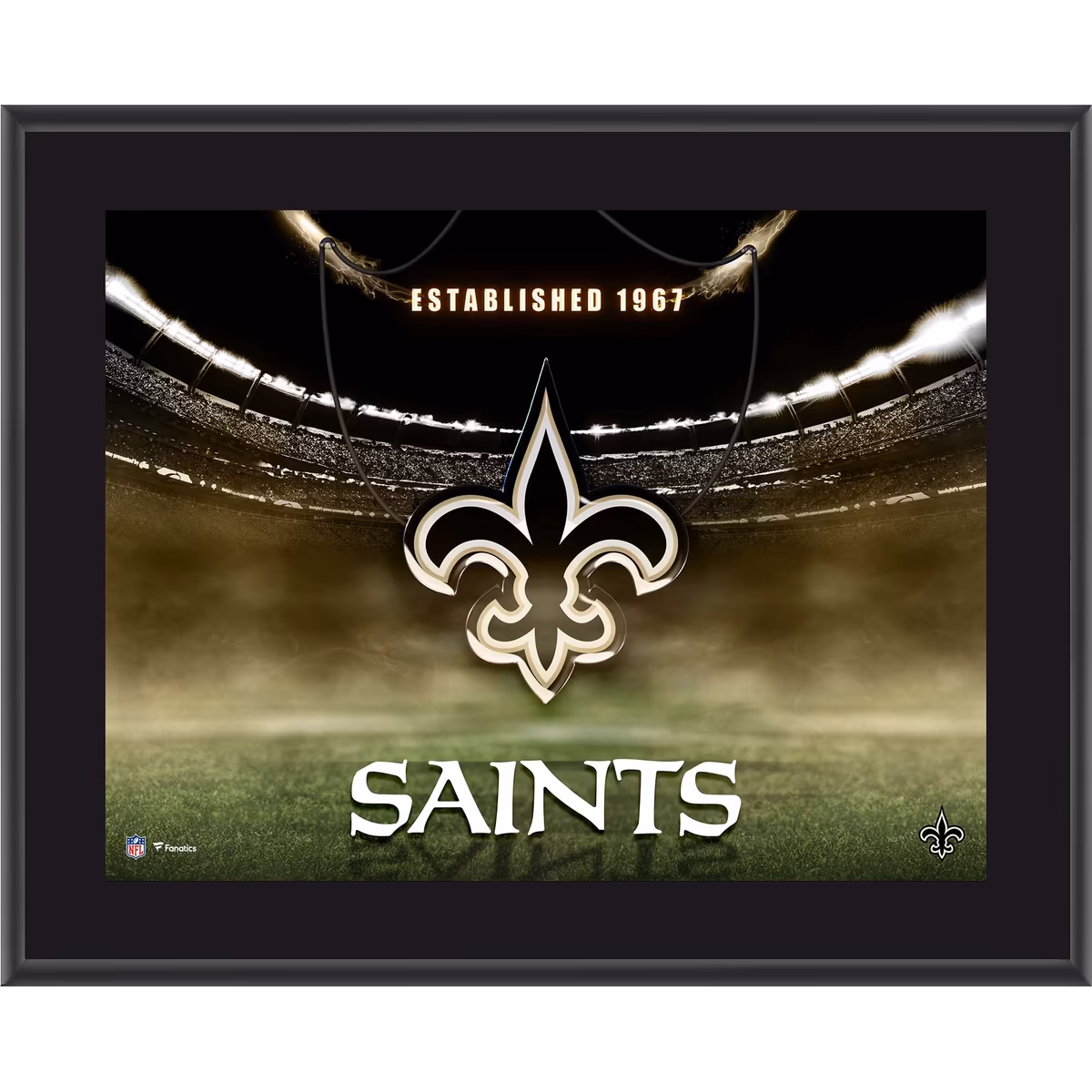 New Orleans Saints 10.5" x 13" Horizontal Team Logo Sublimated Plaque