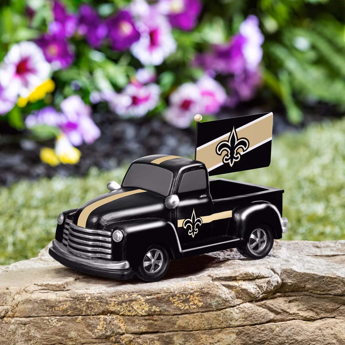 New Orleans Saints 9" Rally Truck Garden Statue with Team Flag 2 New Orleans Saints 9" Rally Truck Garden Statue with Team Flag