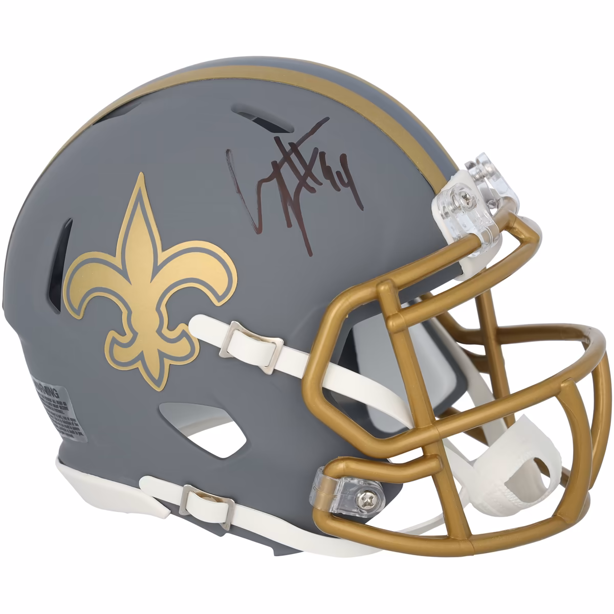 Cameron Jordan New Orleans Saints Autographed Riddell Slate Speed Mini Helmet - Signed in Black Ink