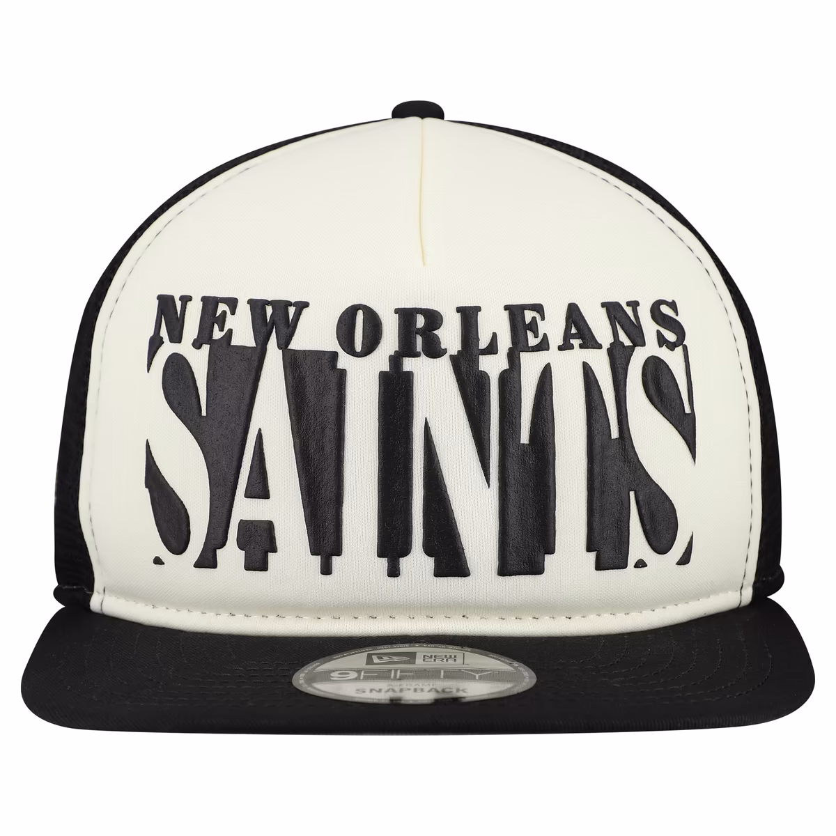 Men's New Era Cream/Black New Orleans Saints Cutout A-Frame 9FIFTY Snapback Hat 3 Men's New Era Cream/Black New Orleans Saints Cutout A-Frame 9FIFTY Snapback Hat