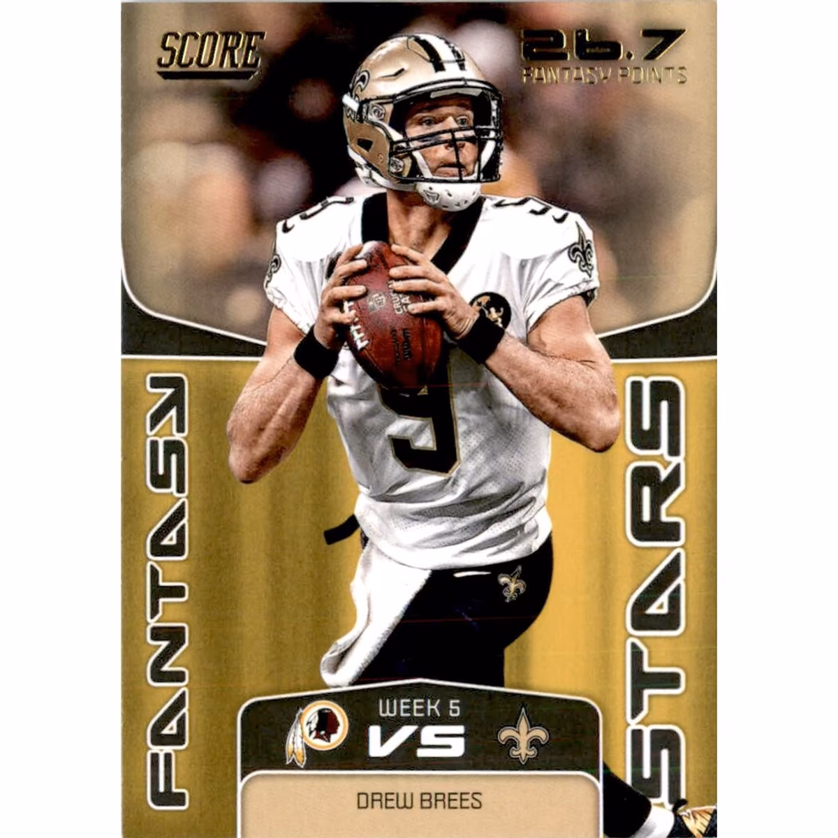 2019 Score Fantasy Stars Gold #6 Drew Brees