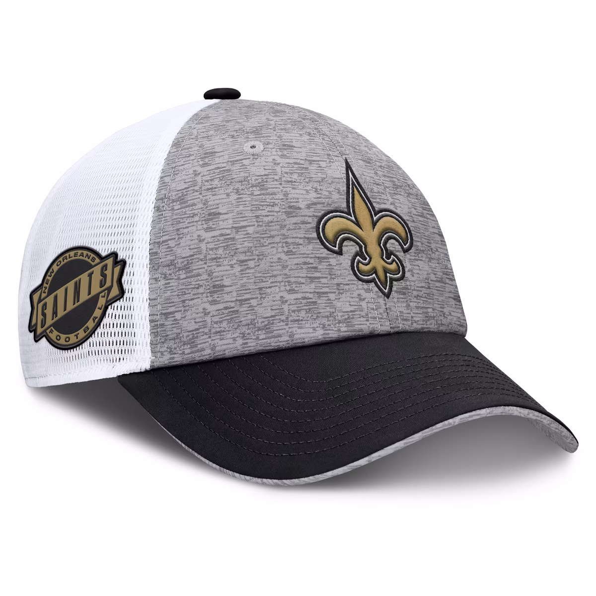 Men's Fanatics Gray/Black New Orleans Saints Option Trucker Adjustable Hat