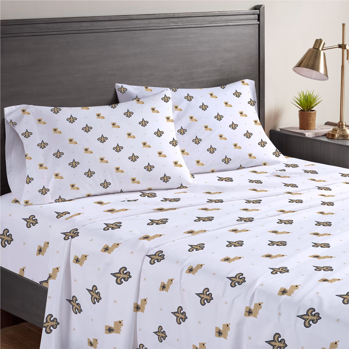 New Orleans Saints Four-Piece Queen Sheet Set 11 New Orleans Saints Four-Piece Queen Sheet Set