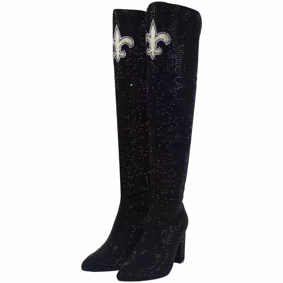 Women's FABGATING by Cuce Black New Orleans Saints Team Color Crystal Over-The-Knee Boots 1 Women's FABGATING by Cuce Black New Orleans Saints Team Color Crystal Over-The-Knee Boots