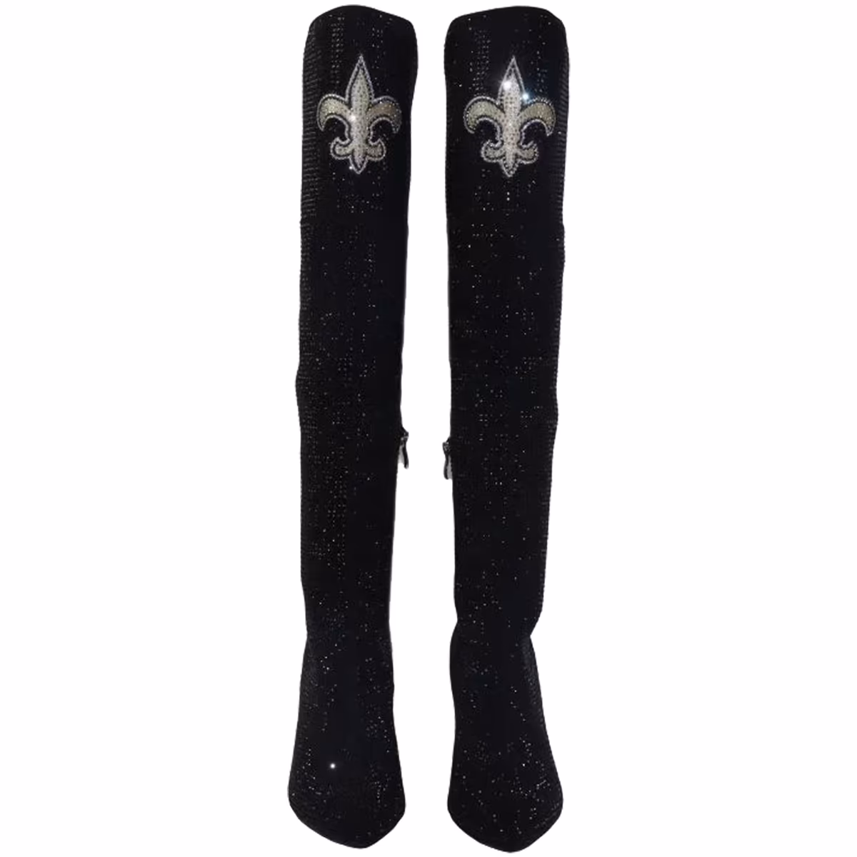 Women's FABGATING by Cuce Black New Orleans Saints Team Color Crystal Over-The-Knee Boots 3 Women's FABGATING by Cuce Black New Orleans Saints Team Color Crystal Over-The-Knee Boots