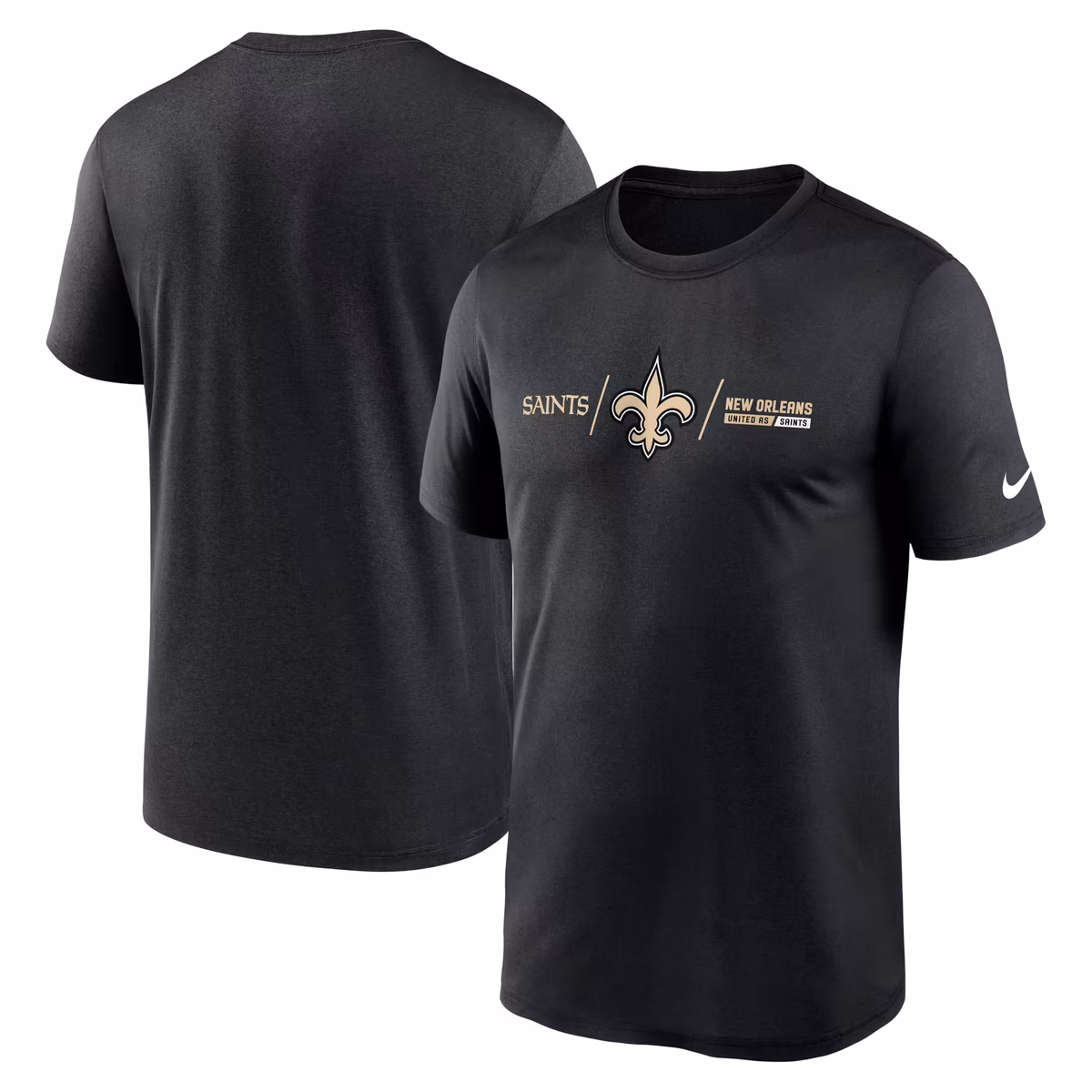 Men's Nike Black New Orleans Saints Horizontal Lockup Legend Performance T-Shirt 2 Men's Nike Black New Orleans Saints Horizontal Lockup Legend Performance T-Shirt