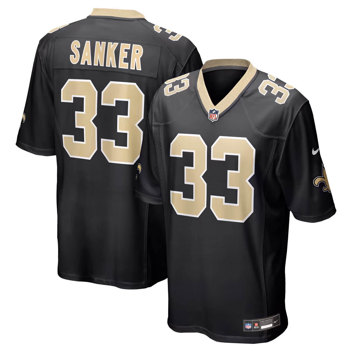 Men's Nike Jonas Sanker Black New Orleans Saints Team Game Jersey 4 Men's Nike Jonas Sanker Black New Orleans Saints Team Game Jersey