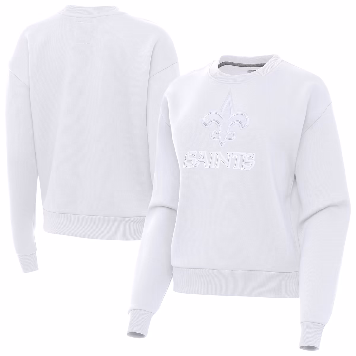 Women's Antigua White New Orleans Saints Victory Pullover Sweatshirt 9 Women's Antigua White New Orleans Saints Victory Pullover Sweatshirt