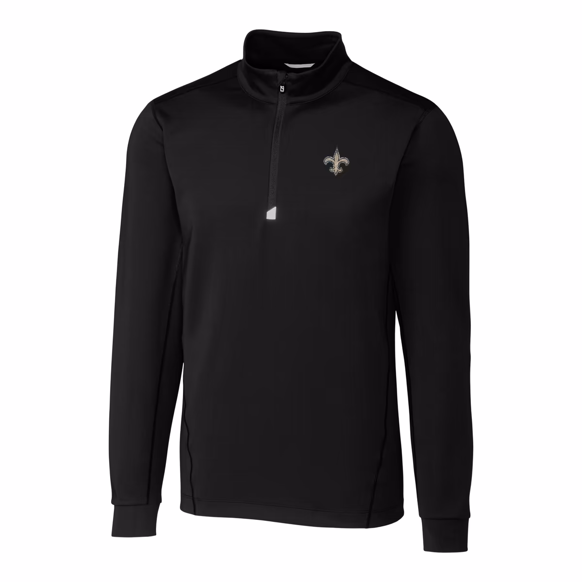 Men's Cutter & Buck Black New Orleans Saints Big & Tall Traverse Half-Zip Pullover Jacket