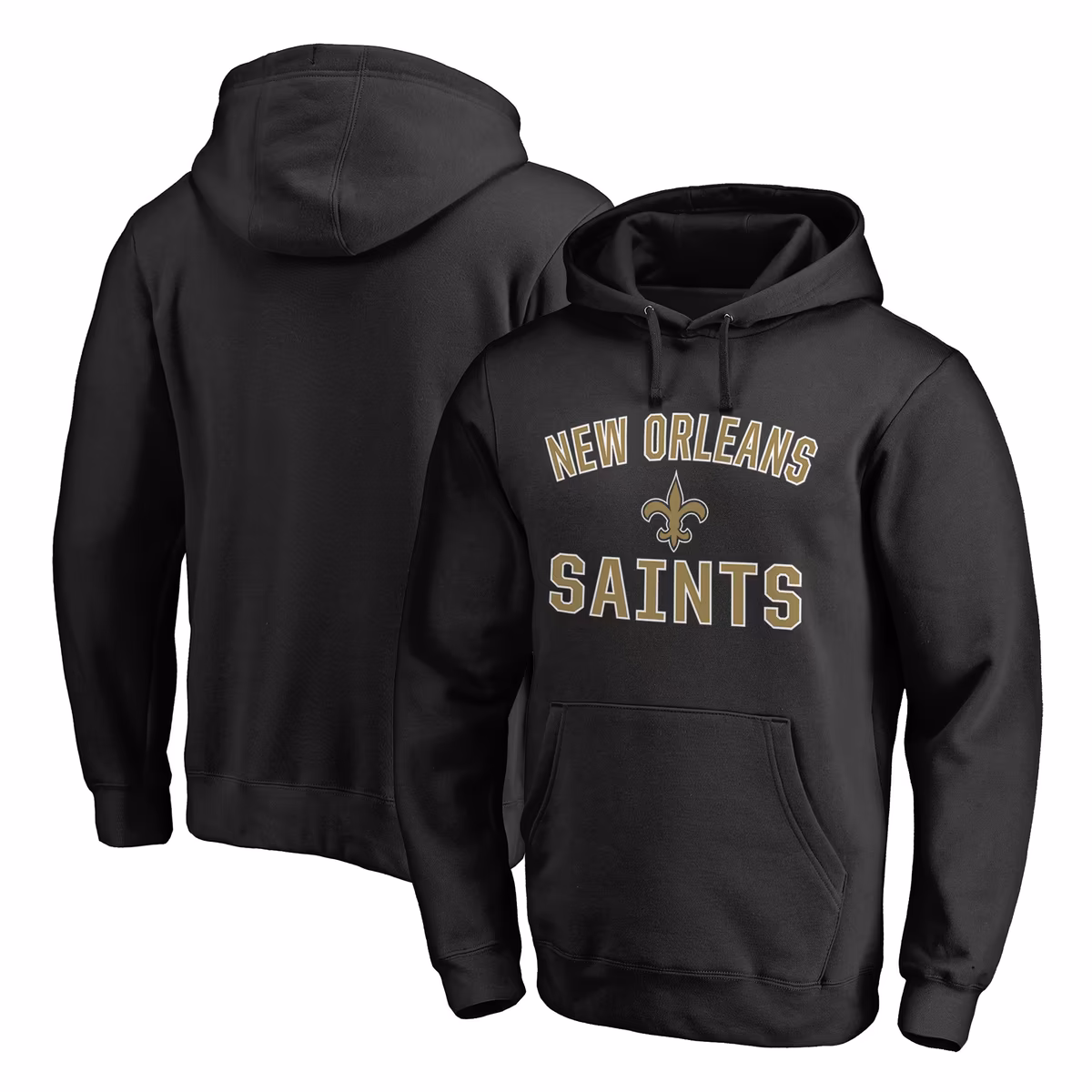 Men's Black New Orleans Saints Victory Arch Pullover Hoodie 2 Men's Black New Orleans Saints Victory Arch Pullover Hoodie