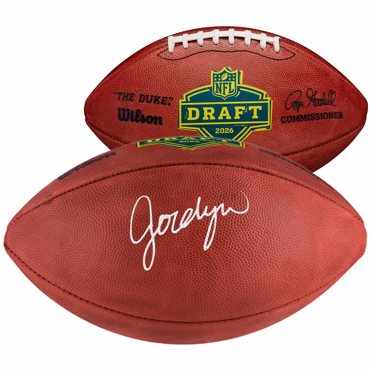 Jordyn Tyson New Orleans Saints Autographed 2026 NFL Draft Wilson Duke Pro Football 9 Jordyn Tyson New Orleans Saints Autographed 2026 NFL Draft Wilson Duke Pro Football