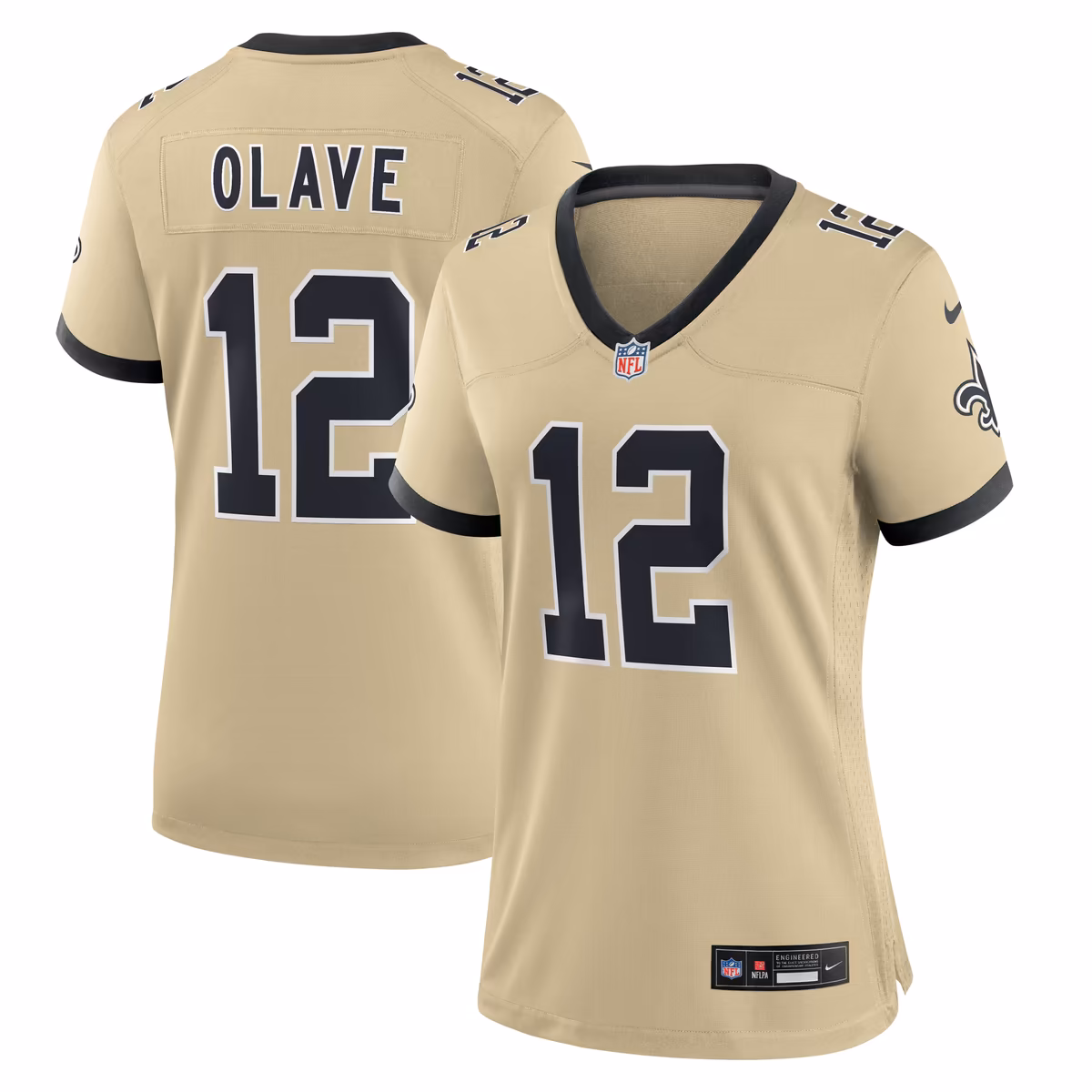 Women's Nike Chris Olave Gold New Orleans Saints Gameday Golds Alternate Game Player Jersey 1 Women's Nike Chris Olave Gold New Orleans Saints Gameday Golds Alternate Game Player Jersey