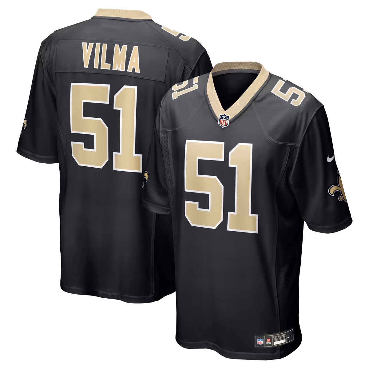 Men's Nike Jonathan Vilma Black New Orleans Saints Game Retired Player Jersey