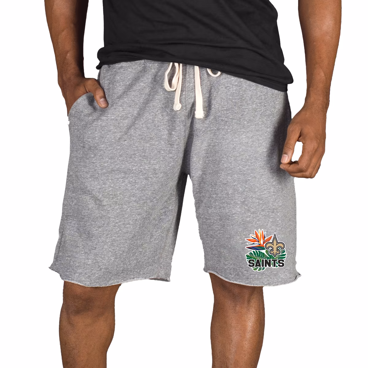 Men's Concepts Sport Gray New Orleans Saints Mainstream Tri-Blend Shorts