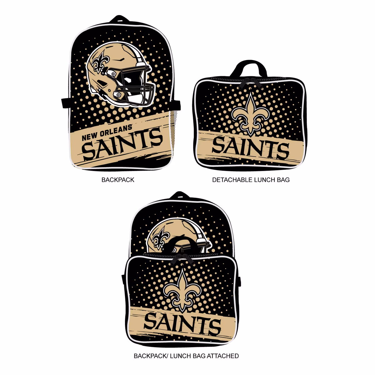MOJO New Orleans Saints Backpack & Lunch Box 2-Piece Set