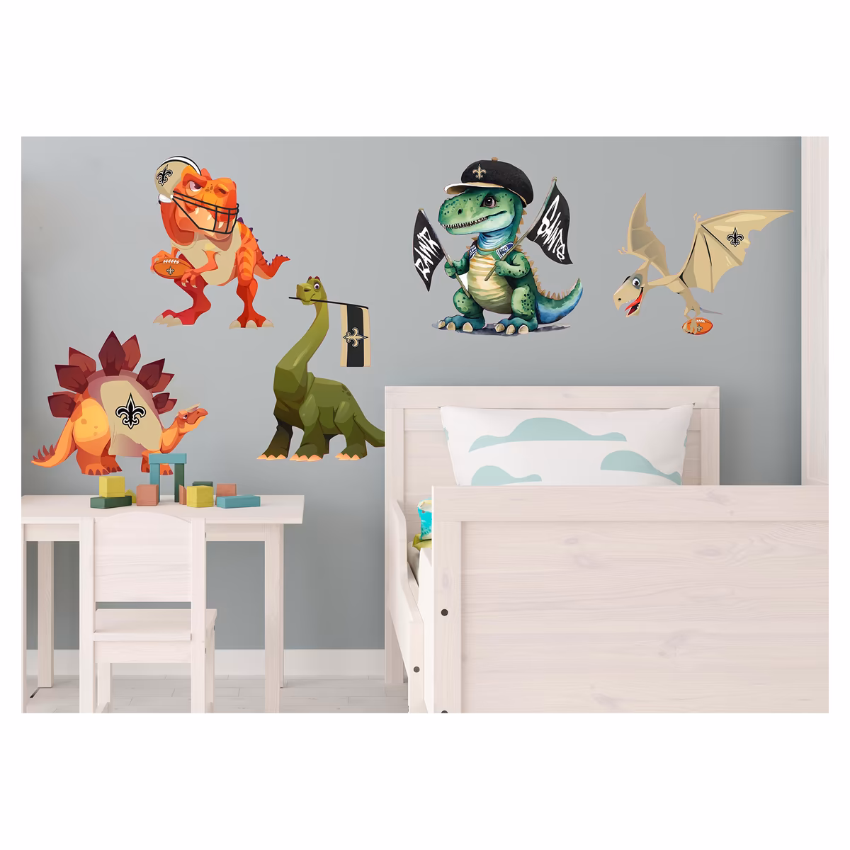 New Orleans Saints Dinosaurs Wall Decal Set 14 New Orleans Saints Dinosaurs Wall Decal Set