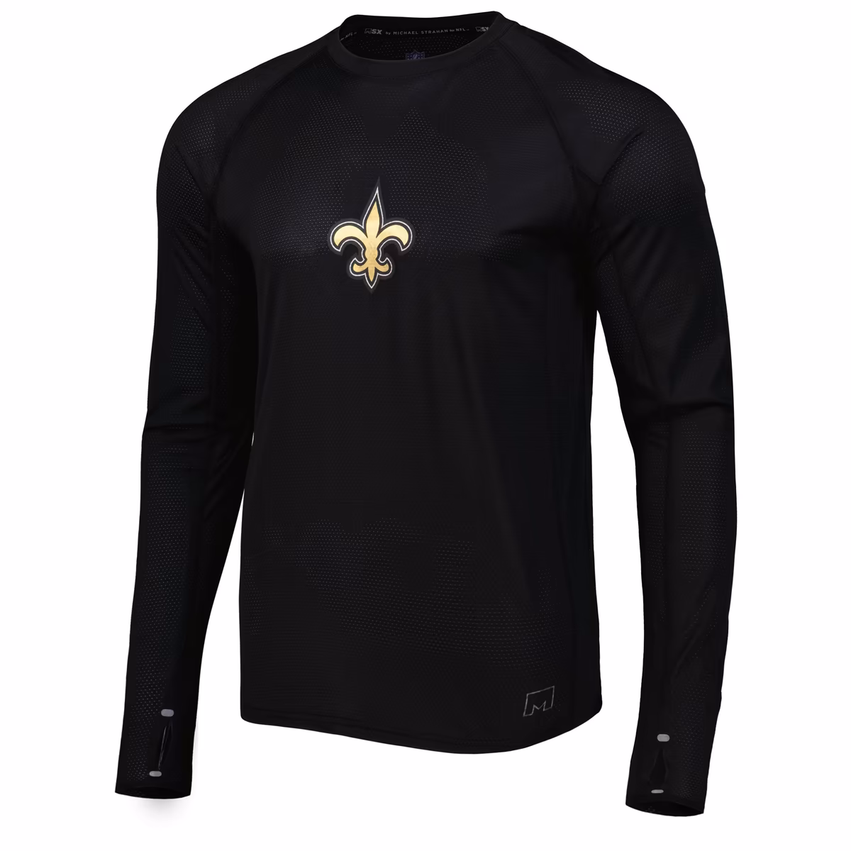 Men's MSX by Michael Strahan Black New Orleans Saints Interval Long Sleeve Raglan T-Shirt 3 Men's MSX by Michael Strahan Black New Orleans Saints Interval Long Sleeve Raglan T-Shirt