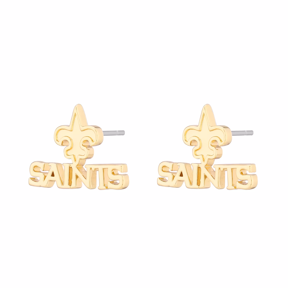 Women's LUV AJ  Gold New Orleans Saints Logo Stud Earrings