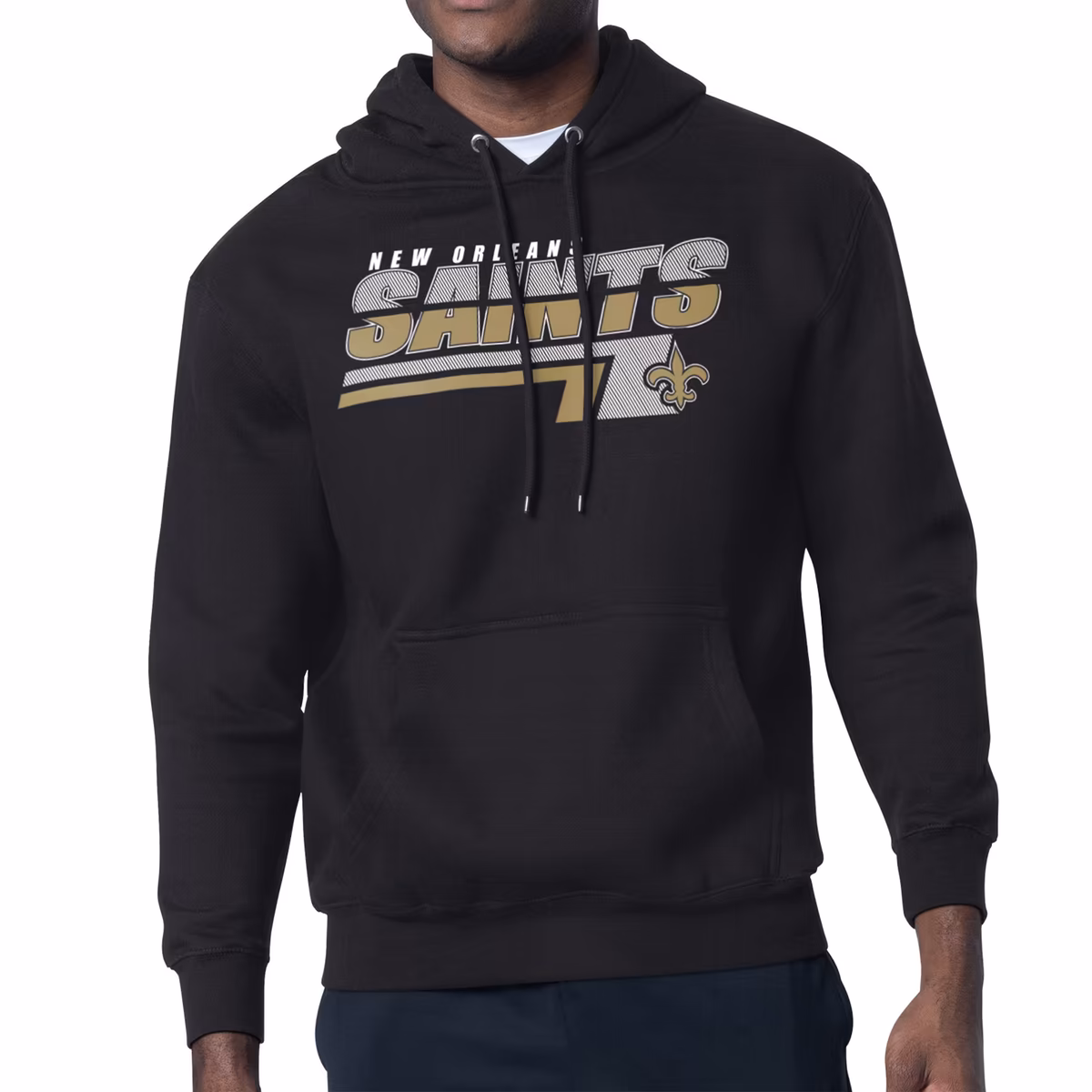 Men's Starter Black New Orleans Saints Logo Push Graphic Hoodie 2 Men's Starter Black New Orleans Saints Logo Push Graphic Hoodie