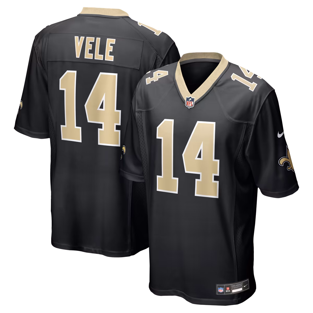 Men's Nike Devaughn Vele Black New Orleans Saints Team Game Jersey 2 Men's Nike Devaughn Vele Black New Orleans Saints Team Game Jersey