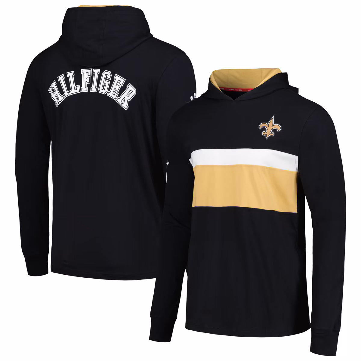 Men's Tommy Hilfiger Black New Orleans Saints Morgan Long Sleeve Hoodie T-Shirt 3 Men's Tommy Hilfiger Black New Orleans Saints Morgan Long Sleeve Hoodie T-Shirt