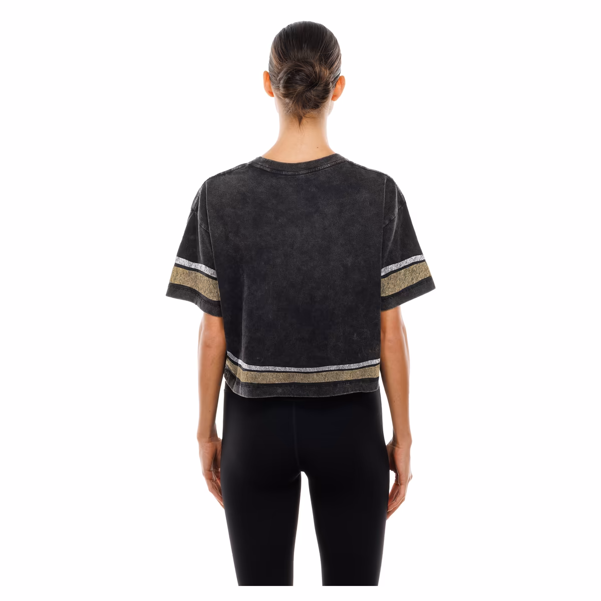 Women's New Era Black New Orleans Saints Lifestyle Mineral Wash Boxy Cropped T-Shirt 3 Women's New Era Black New Orleans Saints Lifestyle Mineral Wash Boxy Cropped T-Shirt
