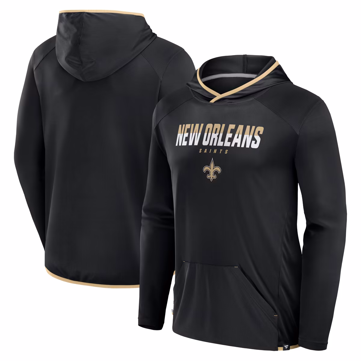 Men's Fanatics Black New Orleans Saints Transitional Defender Hoodie Long Sleeve T-Shirt 10 Men's Fanatics Black New Orleans Saints Transitional Defender Hoodie Long Sleeve T-Shirt