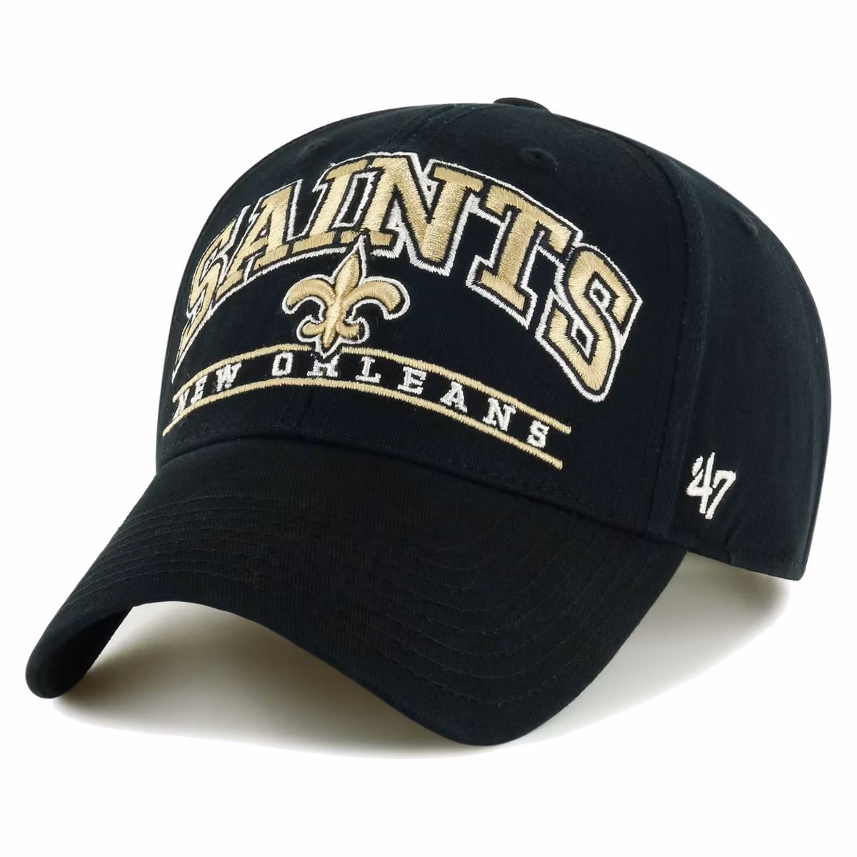 Men's '47 Black New Orleans Saints Fletcher MVP Adjustable Hat 2 Men's '47 Black New Orleans Saints Fletcher MVP Adjustable Hat