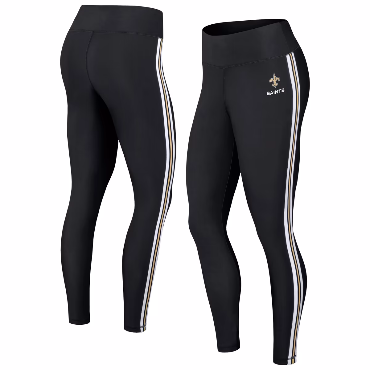 Women's WEAR by Erin Andrews Black New Orleans Saints Color Block Leggings 4 Women's WEAR by Erin Andrews Black New Orleans Saints Color Block Leggings