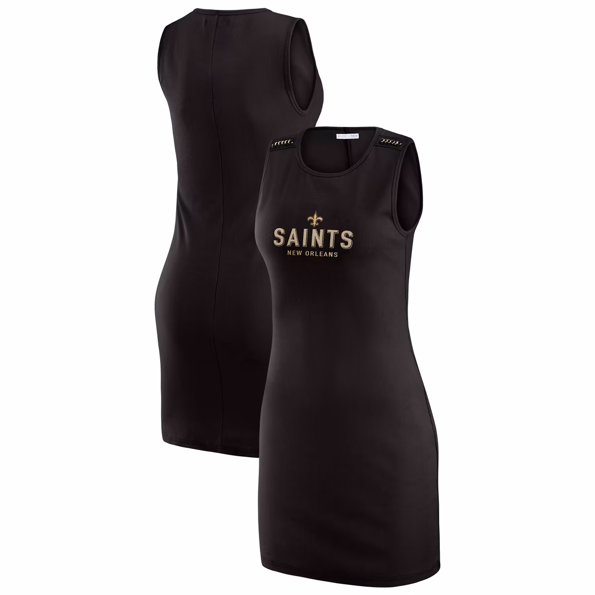 Women's WEAR by Erin Andrews x Gracie Hunt Black New Orleans Saints Ribbed Tank Dress 1 Women's WEAR by Erin Andrews x Gracie Hunt Black New Orleans Saints Ribbed Tank Dress
