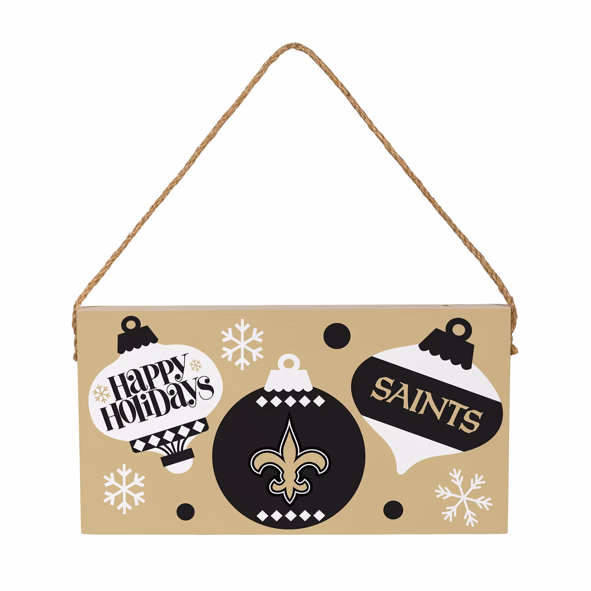 New Orleans Saints 6" x 11" Holiday Wood Wall Sign
