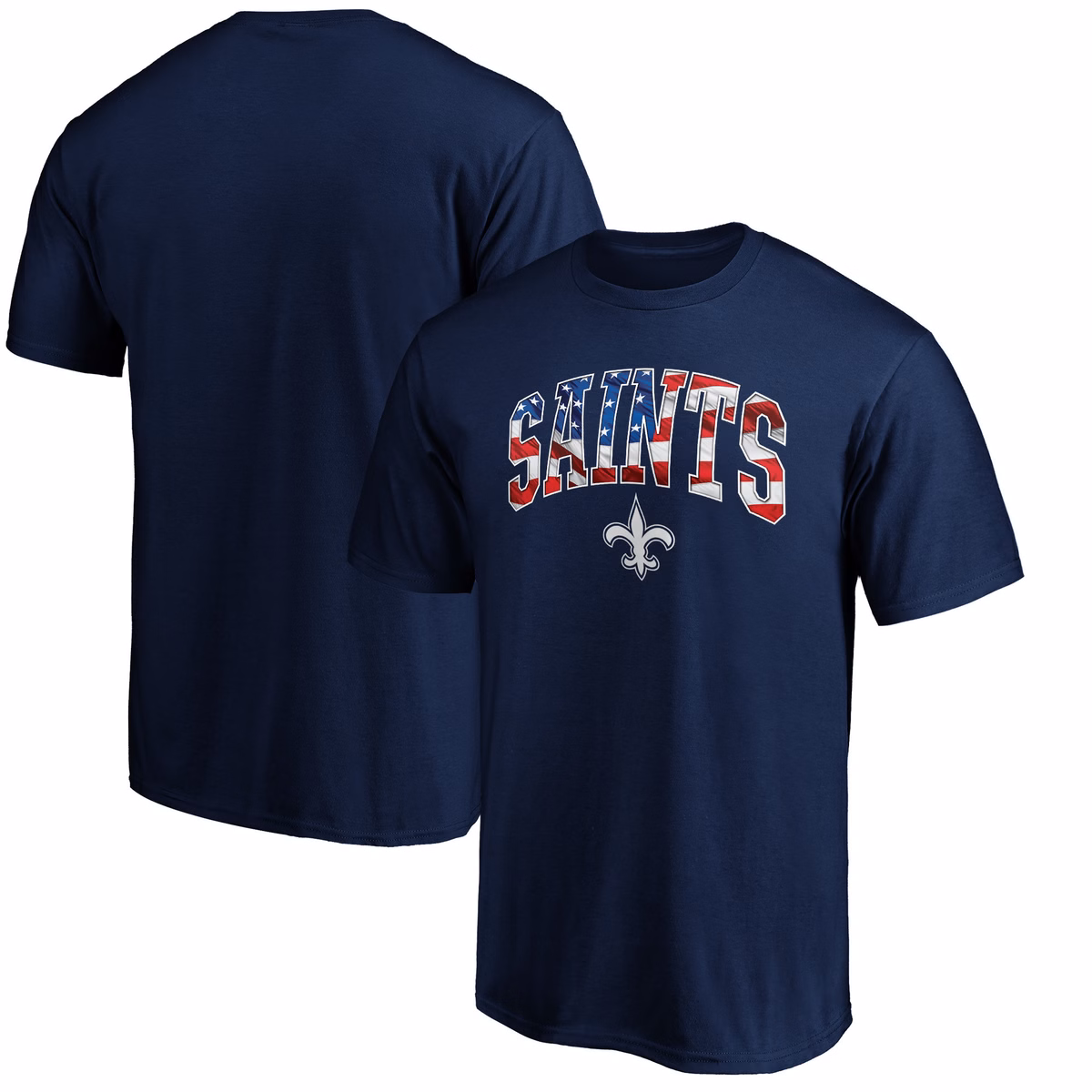 Men's Navy New Orleans Saints Banner Wave Logo T-Shirt 16 Men's Navy New Orleans Saints Banner Wave Logo T-Shirt