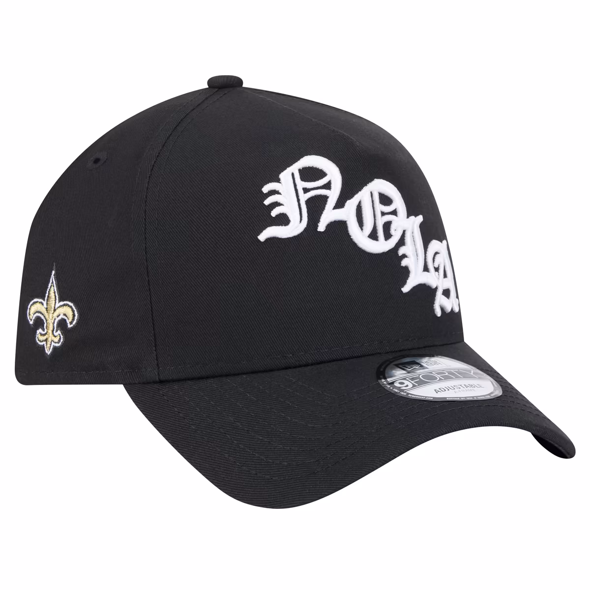 Men's New Era Black New Orleans Saints Mystic 9FORTY A-Frame Adjustable Hat