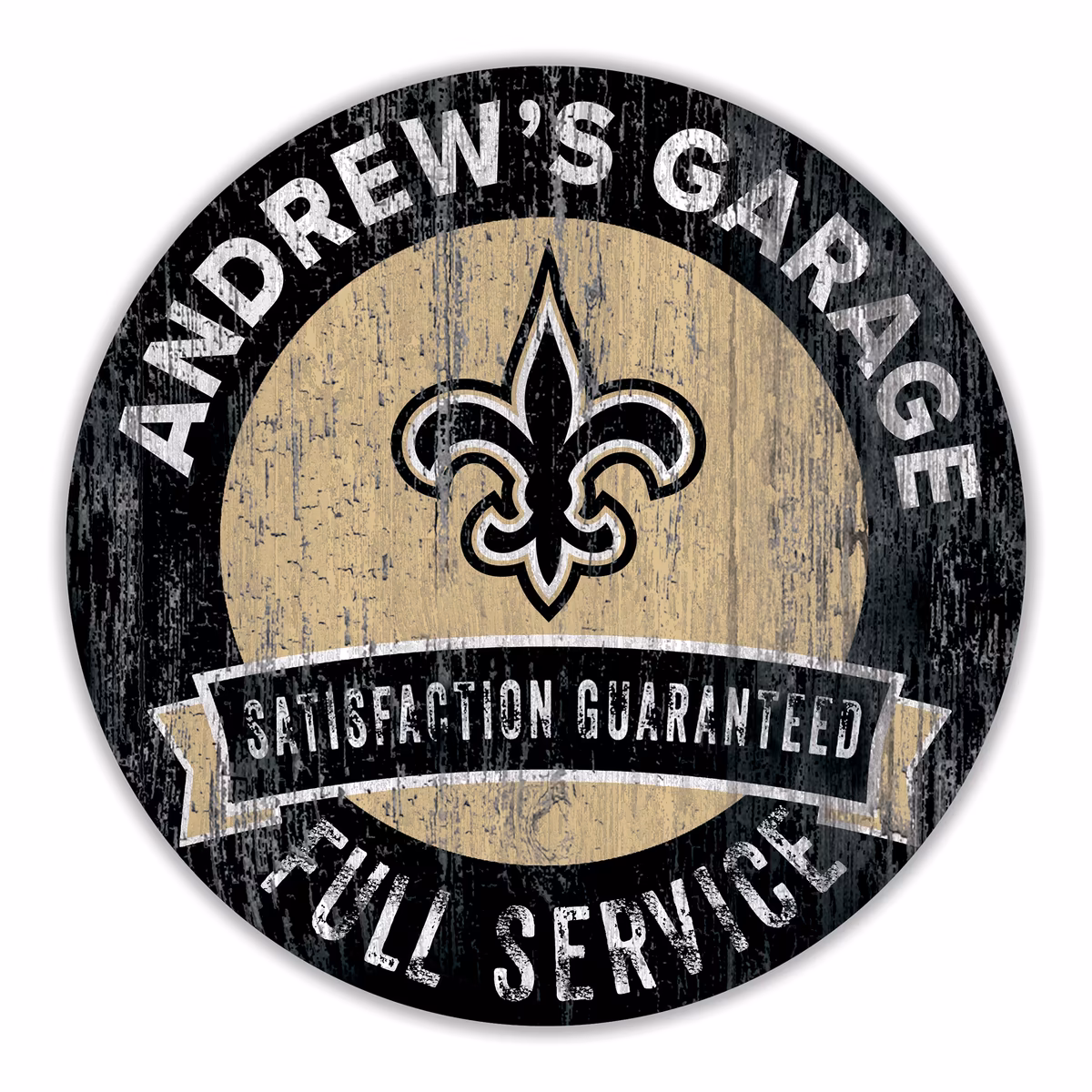 New Orleans Saints 16" Customizable Garage Circle 3 New Orleans Saints 16" Customizable Garage Circle